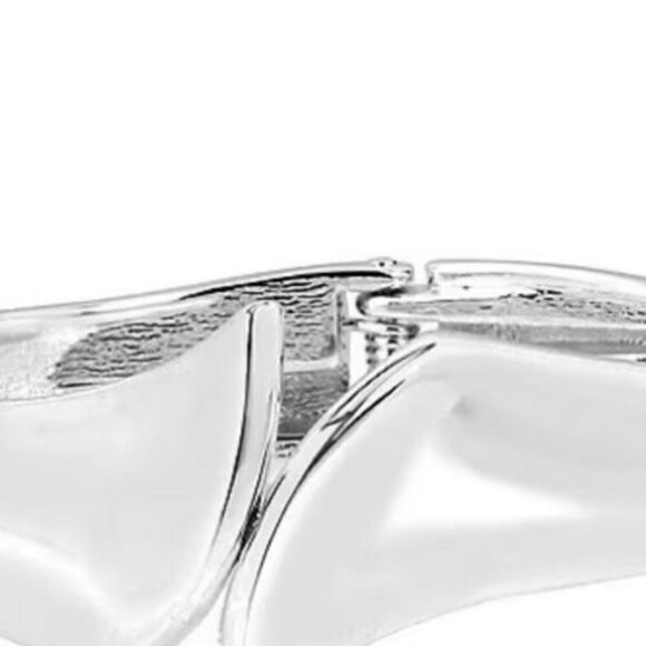 Robert Lee Morris Film Soho Silver Sculptural Bypass Hinged Bangle Bracelet - Picture 2 of 7